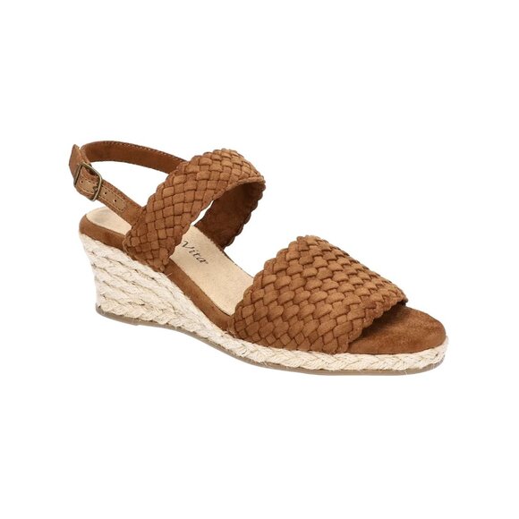 Bella Vita Women's Mariella Espadrille Wedge Sandals Cognac Suede Size 8M - Picture 1 of 5